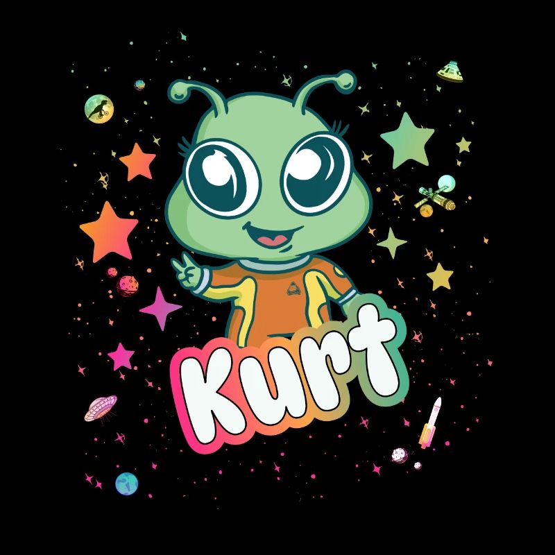 KURT - Schöner Junge Name mit süßem Alien