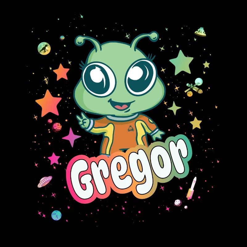 GREGOR - Schöner Junge Name mit süßem Alien