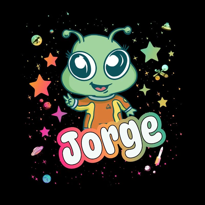 JORGE - Beau nom de garçon avec extraterrestre mignon