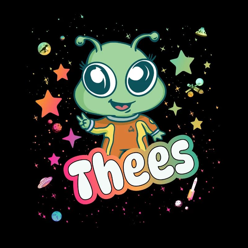 THEES - Beautiful boy name with cute alien