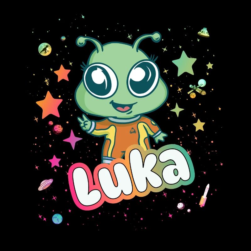 LUKA - Schöner Junge Name mit süßem Alien