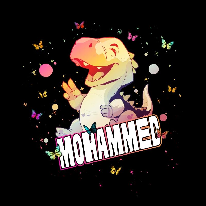 MOHAMMED - Beau nom de garçon avec mignon DINO T-REX