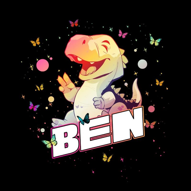BEN - Beau prénom de garçon avec mignon DINO T-REX