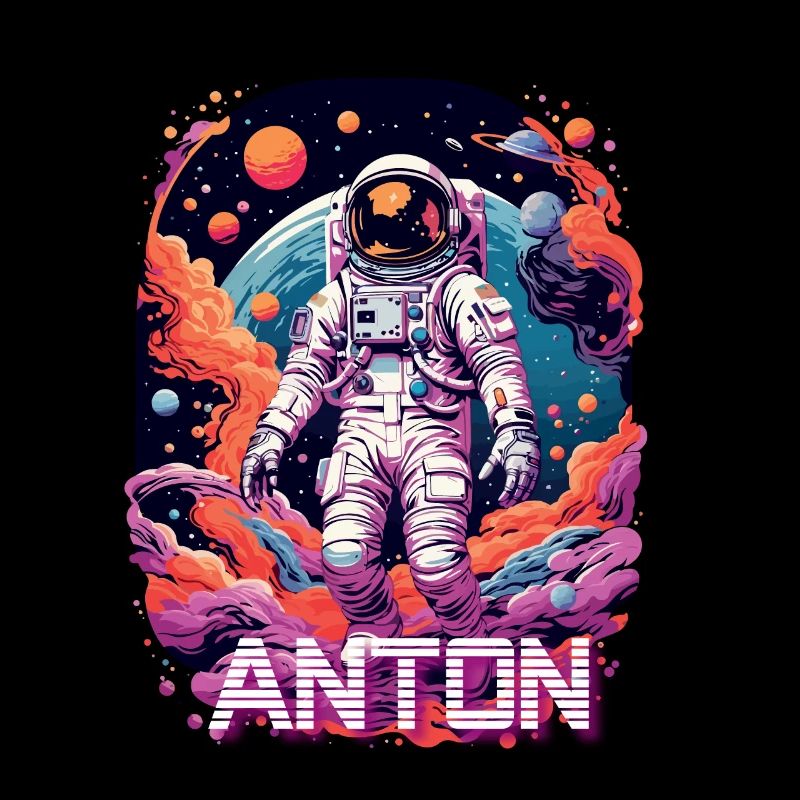 ANTON - Beau prénom de garçon avec astronaute cool