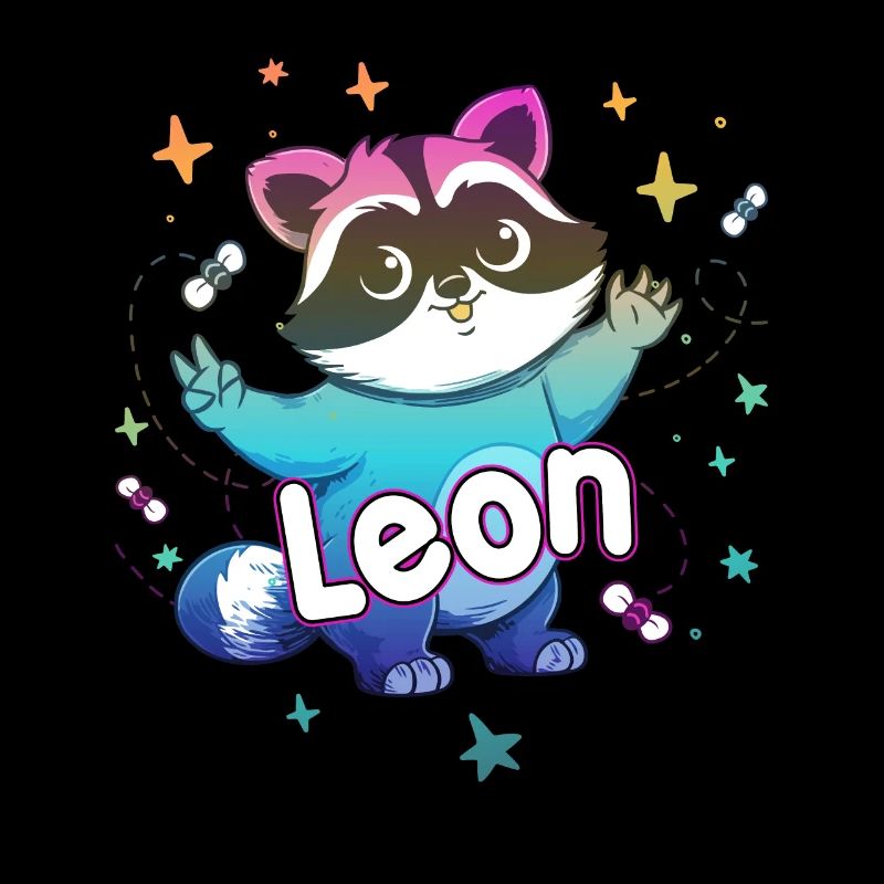 LEON - Beau nom de garçon avec un raton laveur mignon