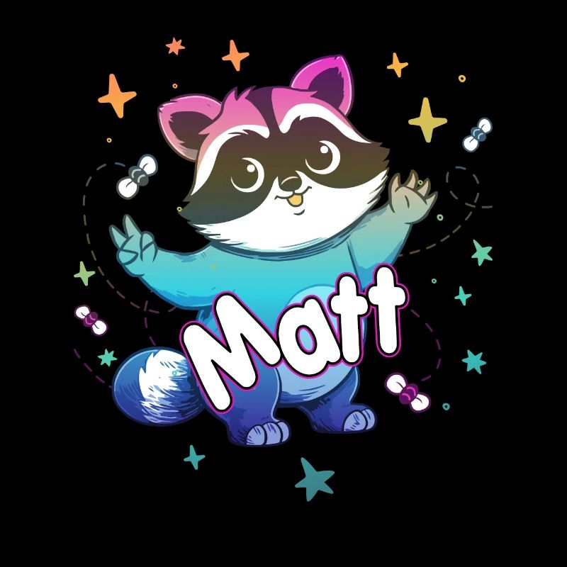 MATT - Beau nom de garçon avec un raton laveur mignon