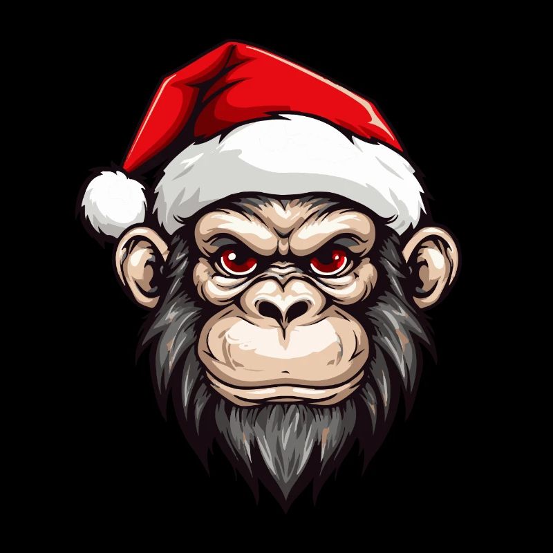 Monkey Head Christmas Xmas