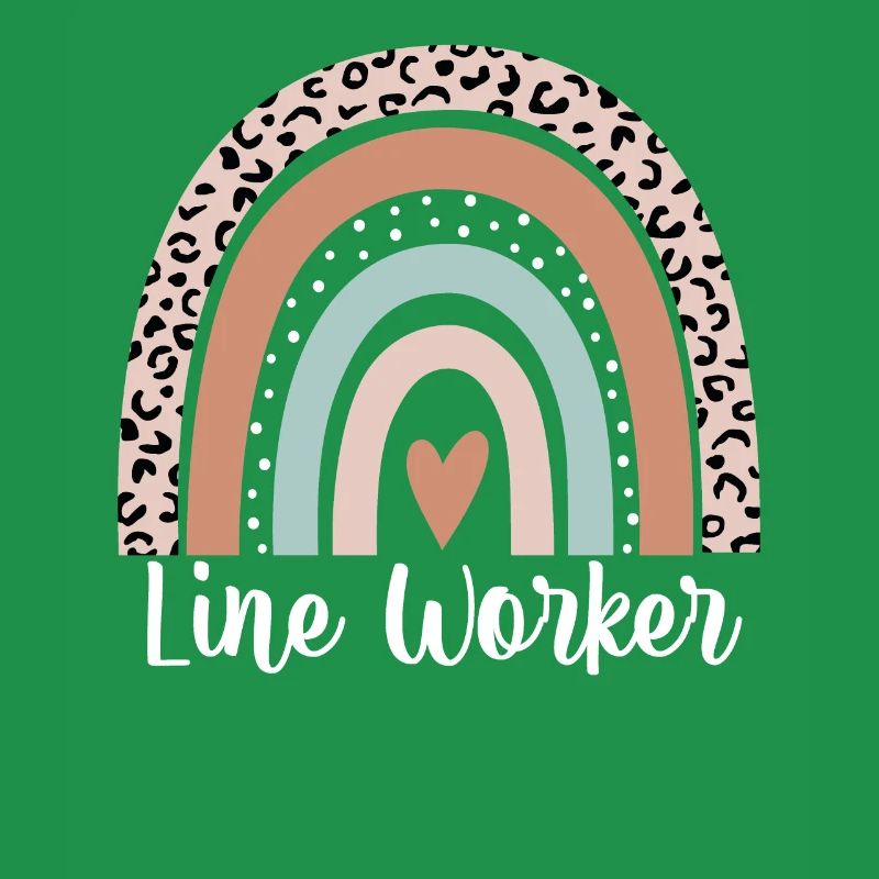 Line Worker Rainbow Leopard Funny Line Worker