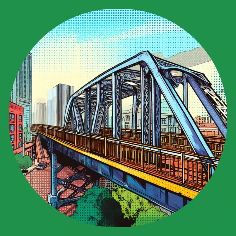 Comic Bridge in City
