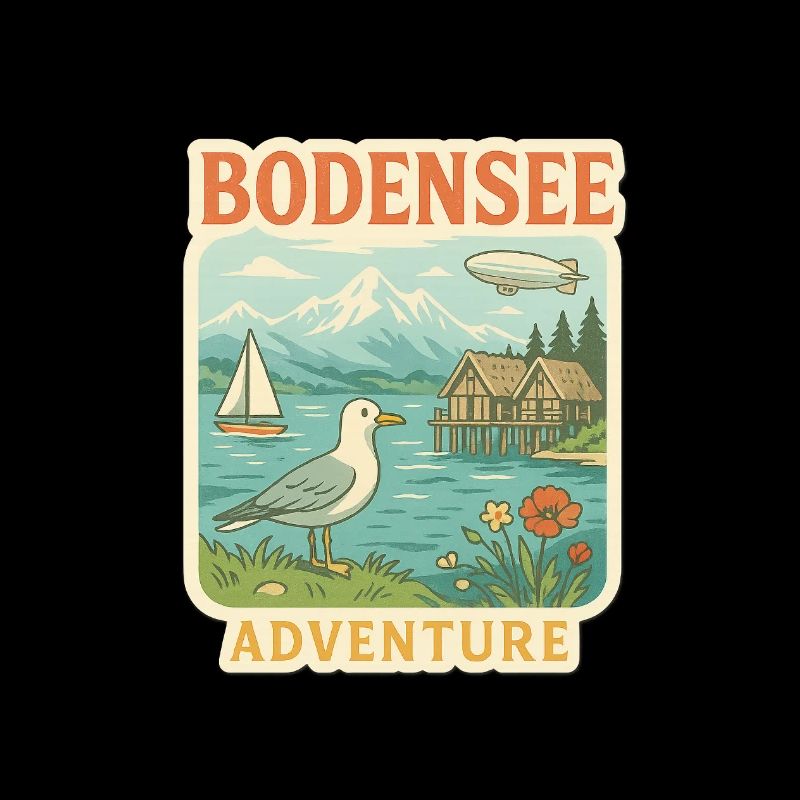 Bodensee Shirt – See, Berge, Zeppelin & Urlaub Des