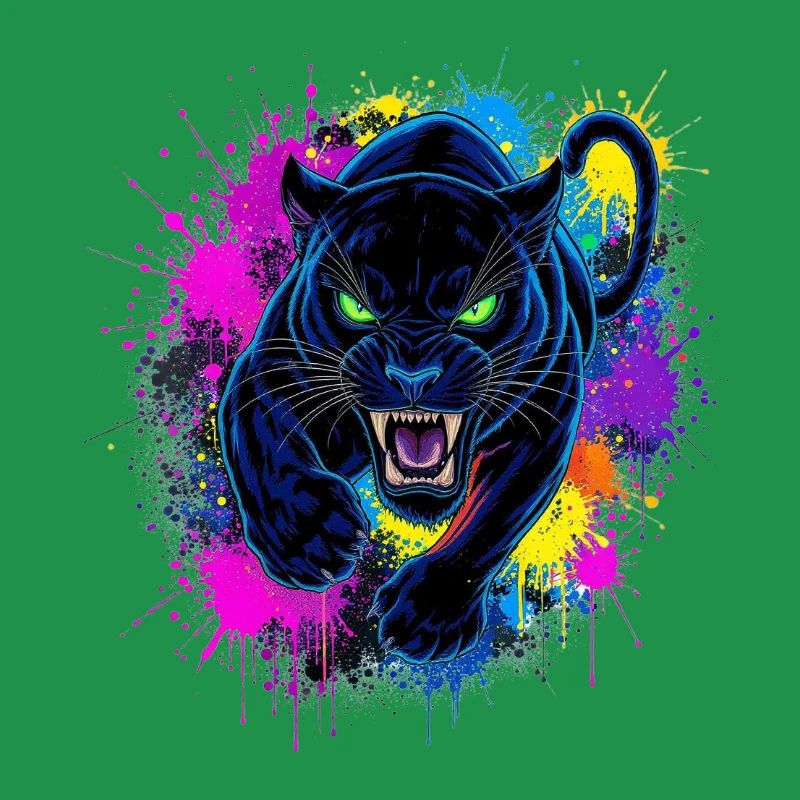 Neon Panther Color Explosion