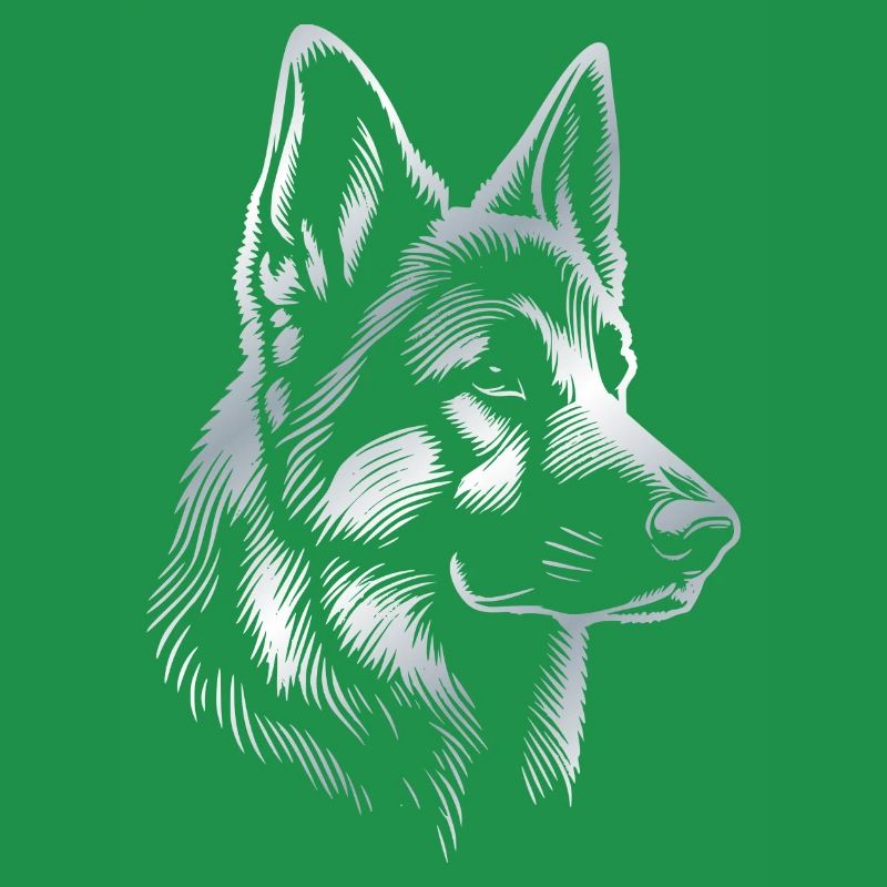Deutscher Schäferhund Kopf silber