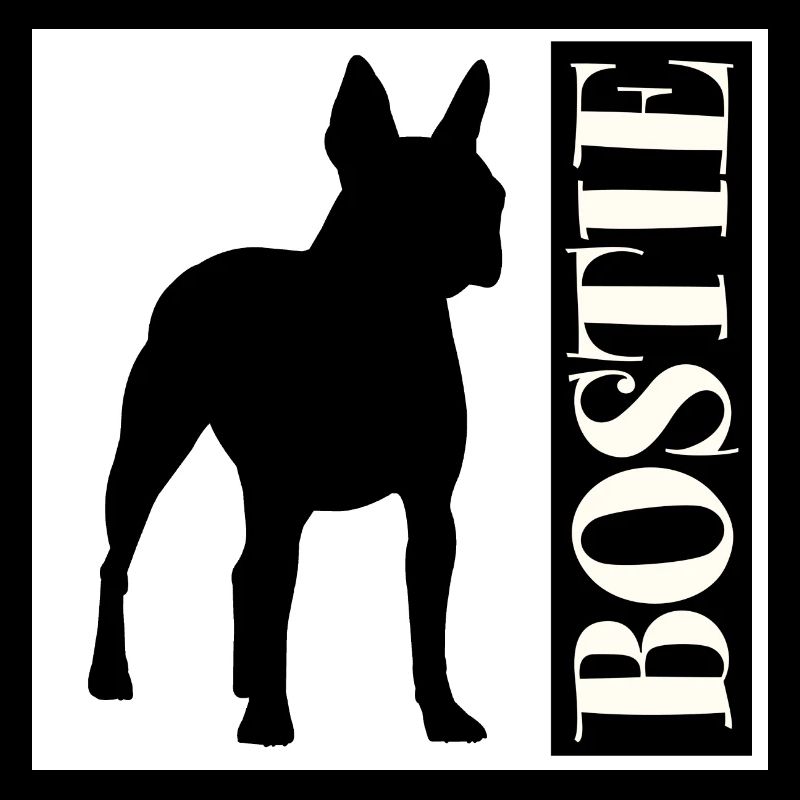 Boston Terrier Bostie Graphic with Lettering