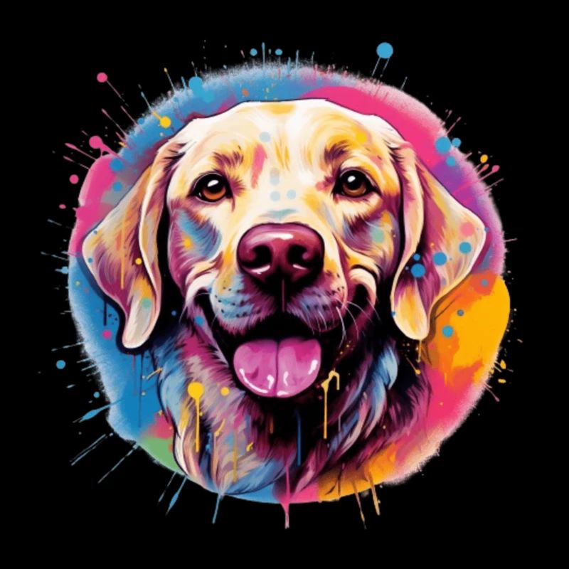 Labrador in farbiger Splash Art