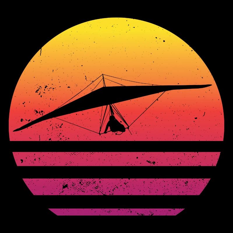 Hang Gliding Retro Vintage Sunset Paragliding Gift