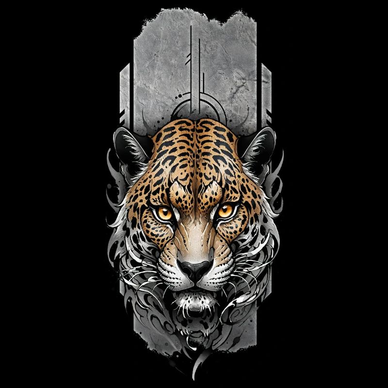 Fierce Majesty: Intense Jaguar Head