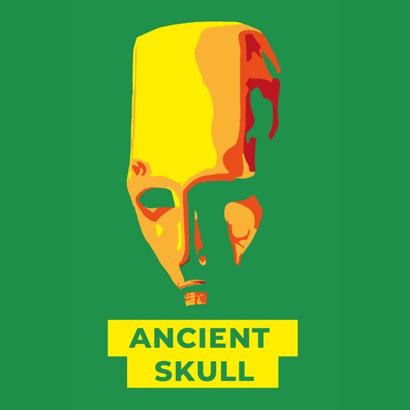 Colored Ancient Skull