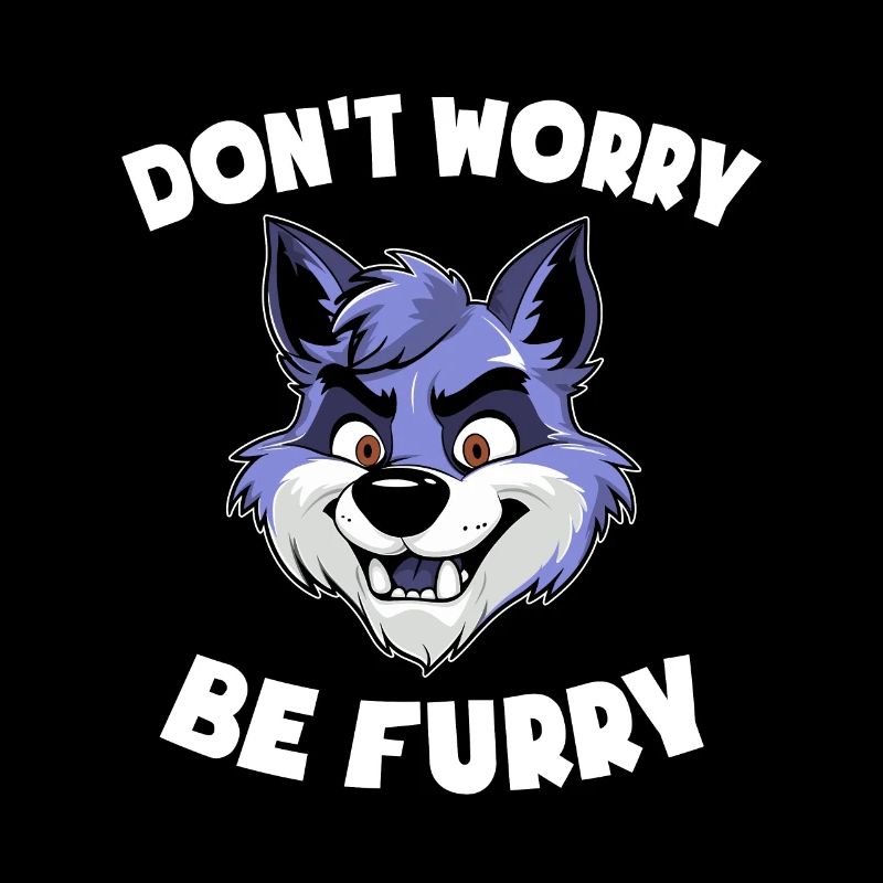 Furry Design - Don't Worry be Furry - Wolf