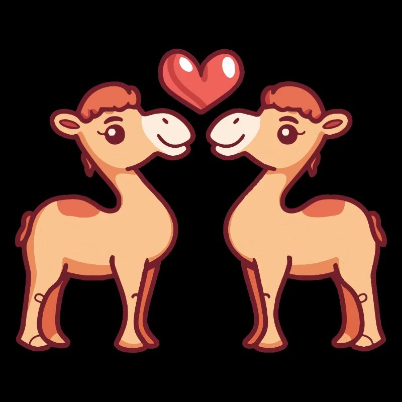 Couple de chameaux Amour Saint-Valentin