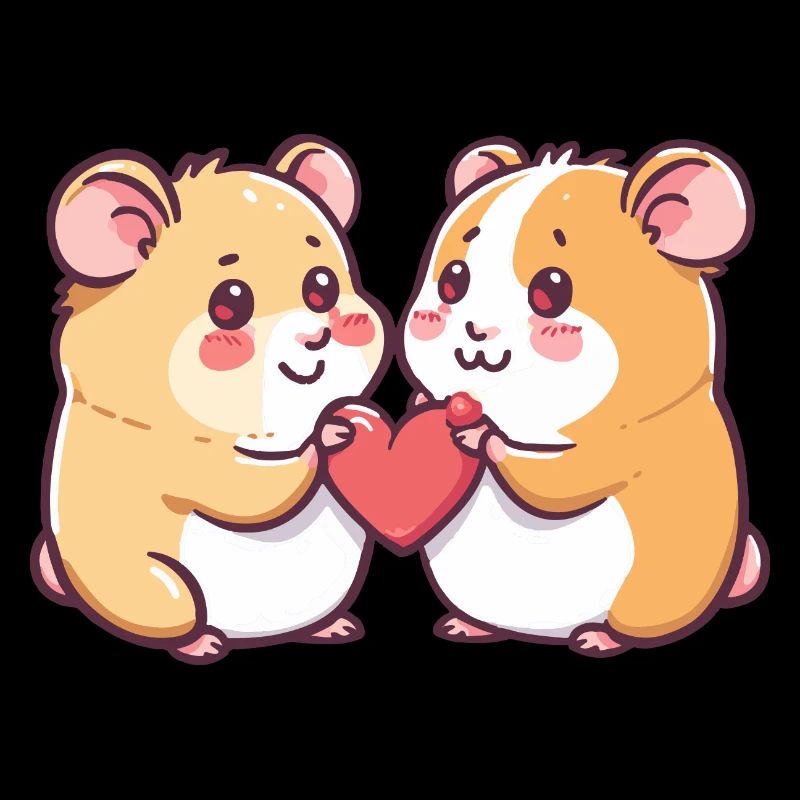 Couple de hamsters Amour Saint-Valentin