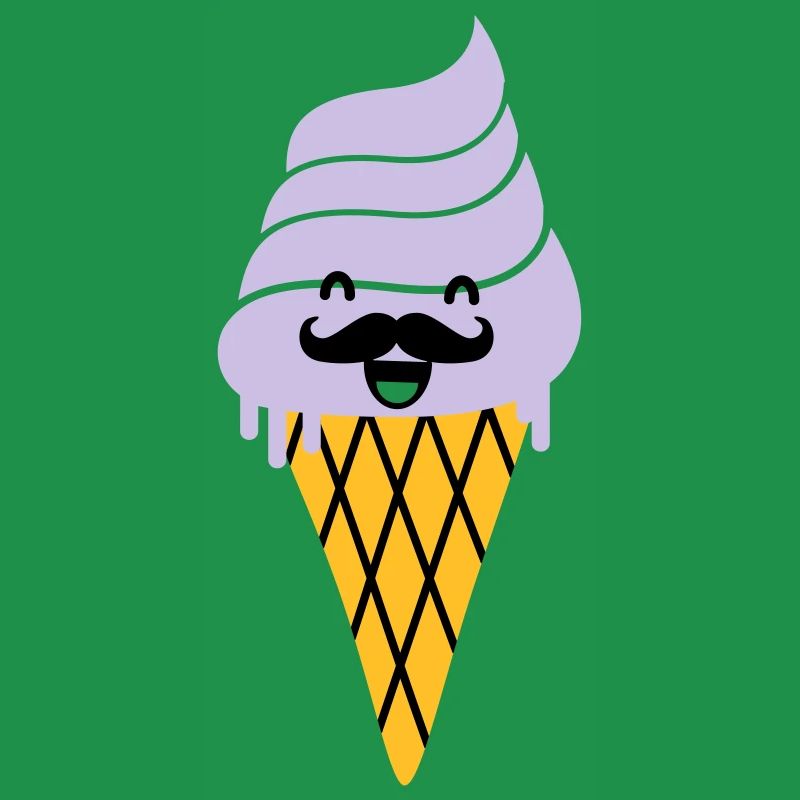 ice cream with moustache - Eis mit Bart
