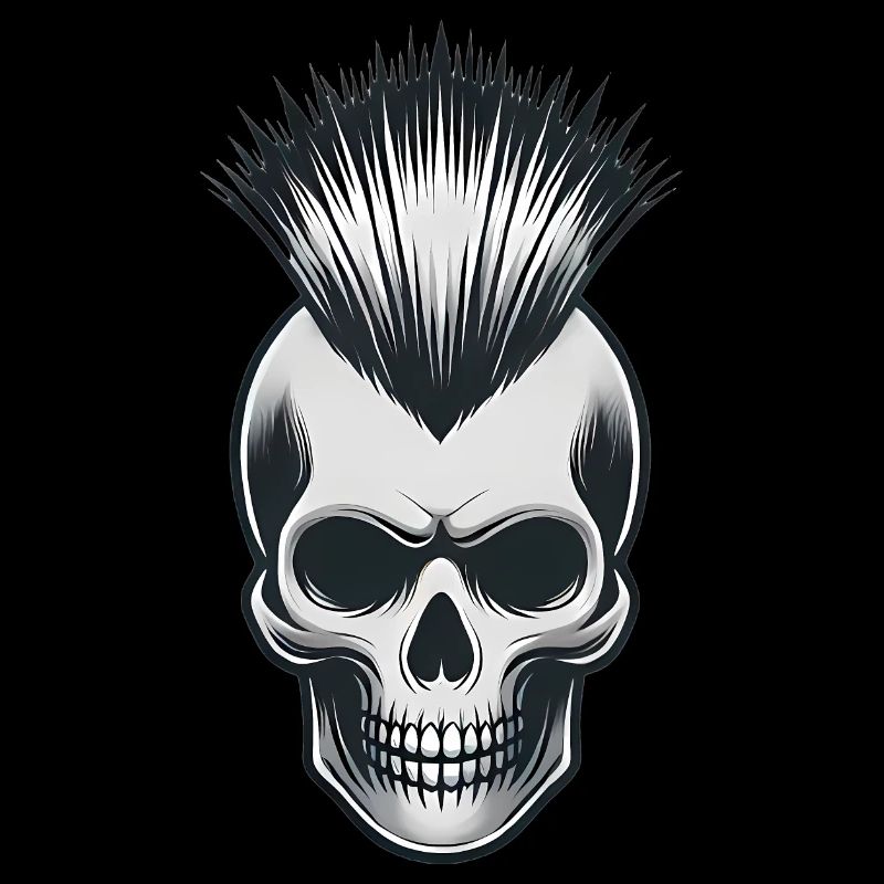Skull with Mohawk Punk Design