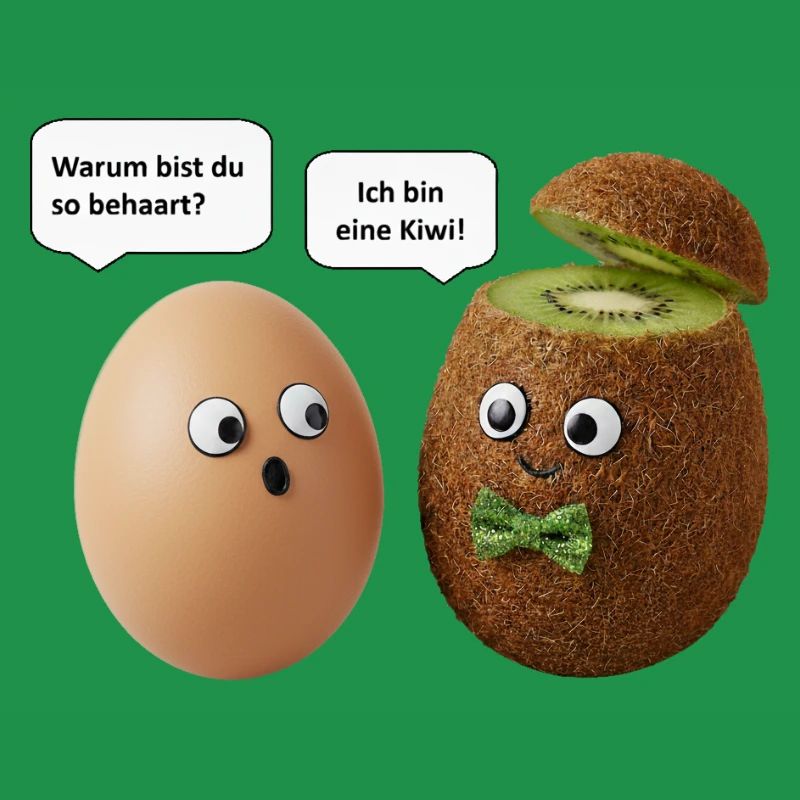 Kiwi and Egg Comedy Design