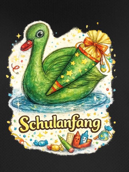 Schulanfang-Schwan mit Geschenk