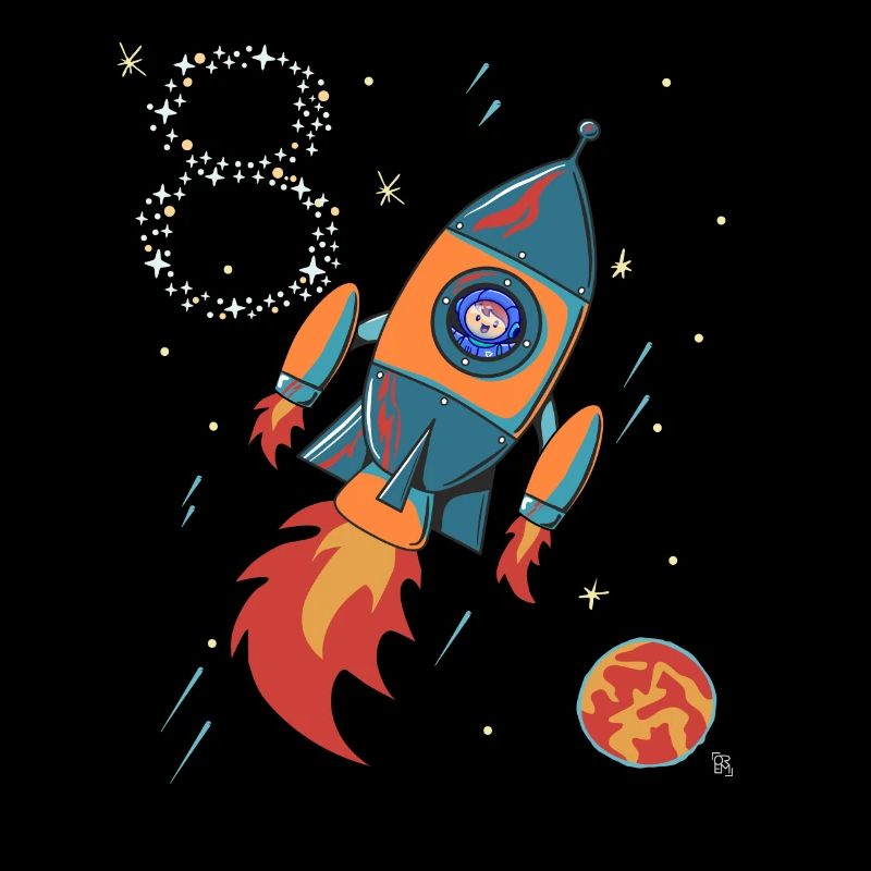 Fusée Planète Spatiale Astronaute 8 Ans