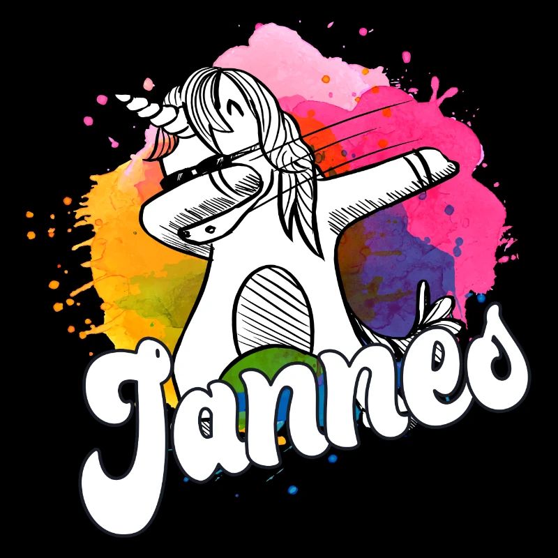 JANNES - Beau nom de garçon avec licorne cool