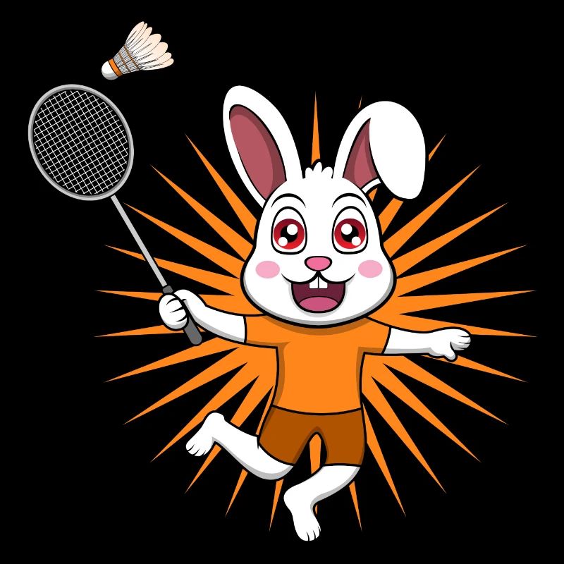 Netter Hase, Badmintonspieler, ironischer