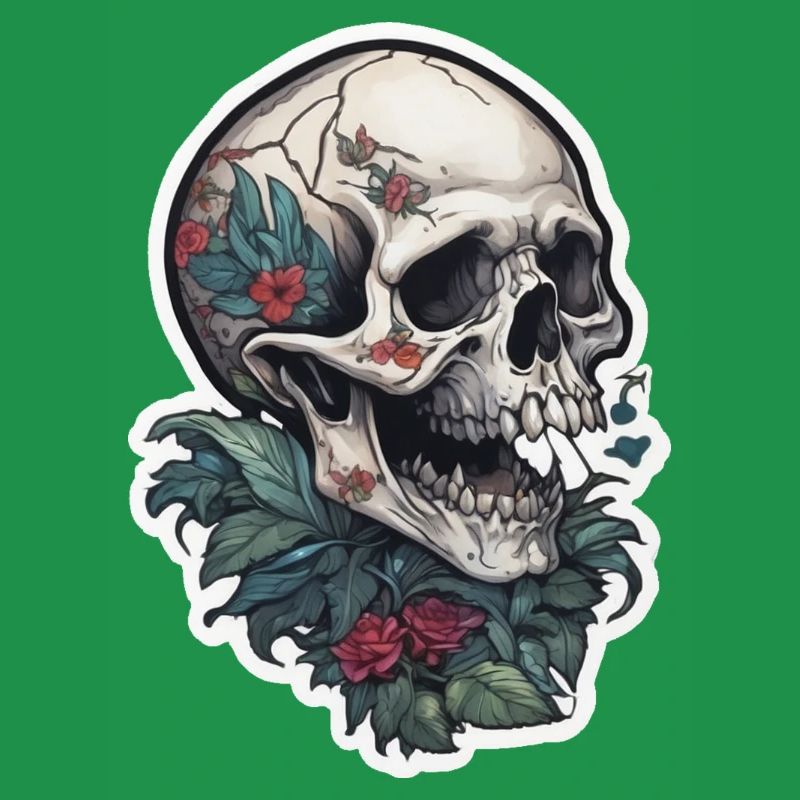 Tattoo Print Skull Design