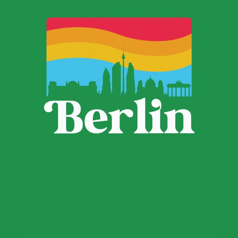 Berlin Retro Sights Skyline Souvenir
