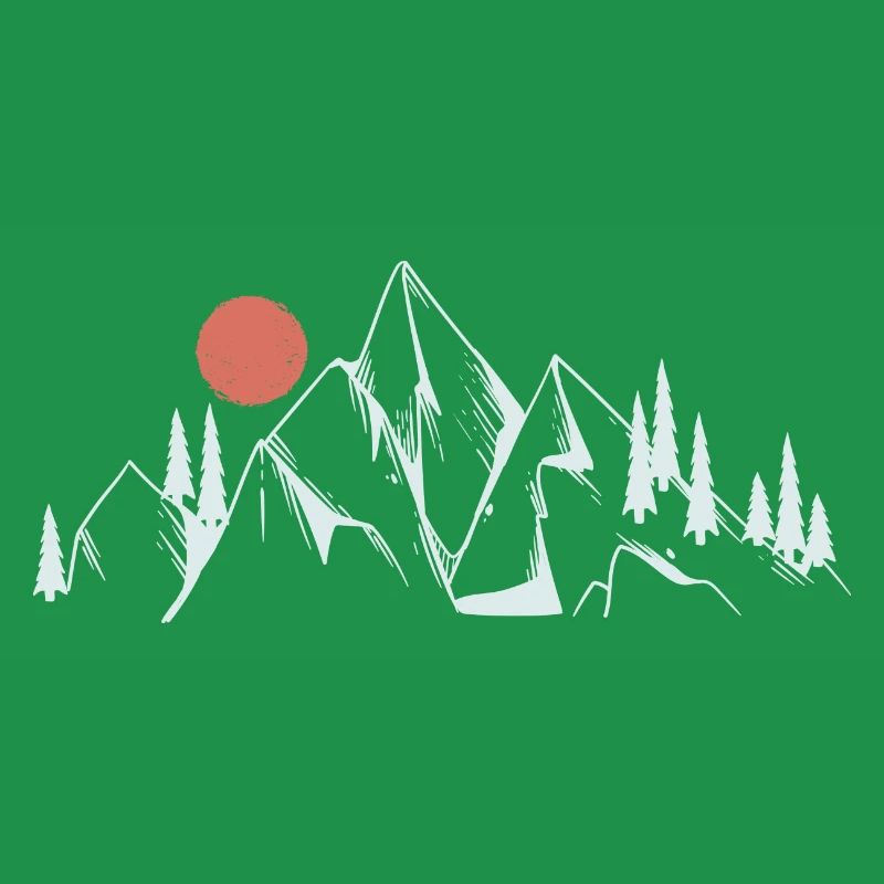 Mountain Dawn Line Art