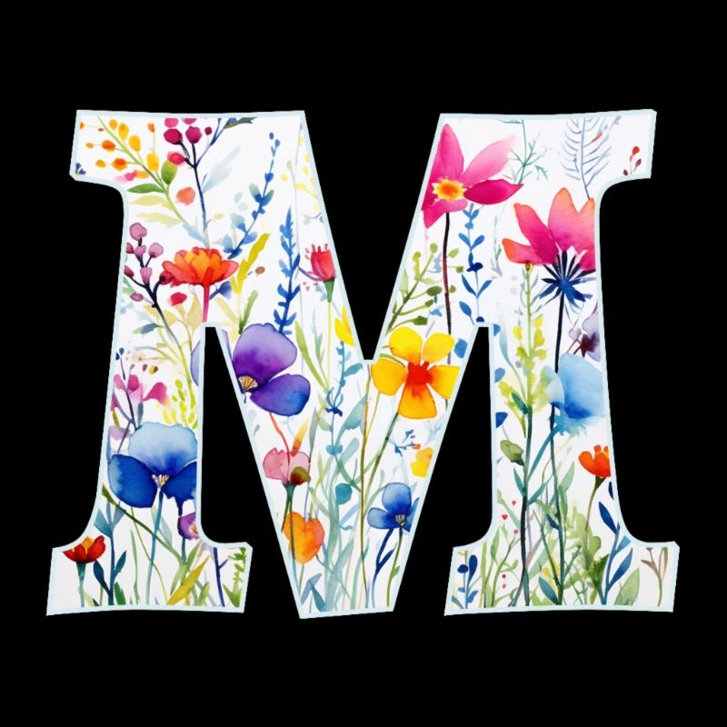 Buchstabe M, Monogramm, Tiermuster