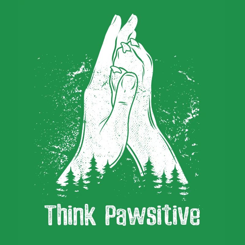 Think Pawsitive - Hand + Hundepfote - High Five