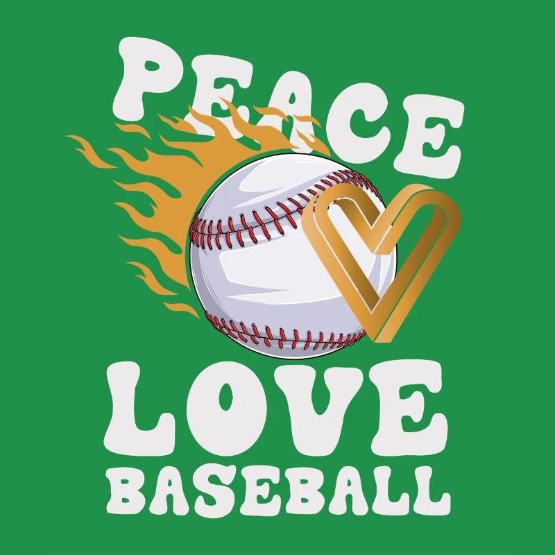 Mädchen Frieden Liebe Baseball