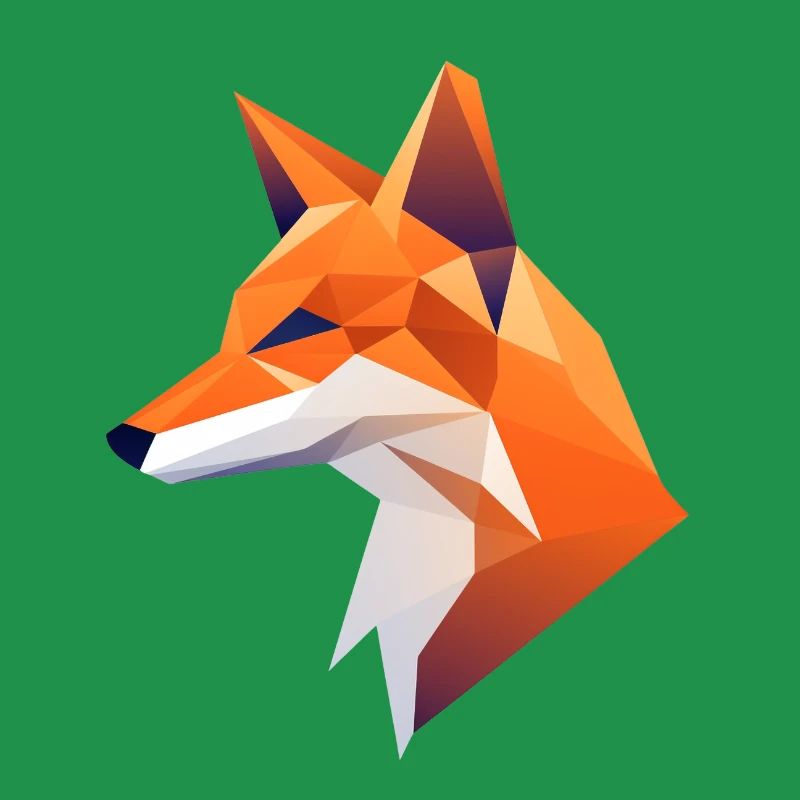 Fuchs Kopf Low Poly Logo Design
