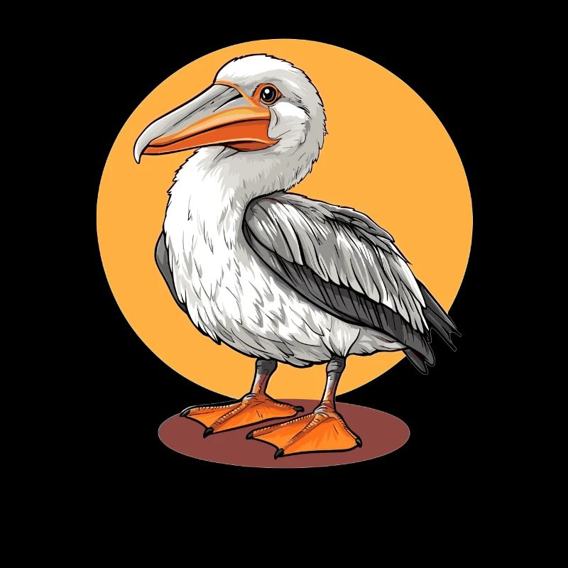 Dessin animé Pélican oiseau