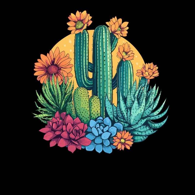 Cactus garden in sunlight