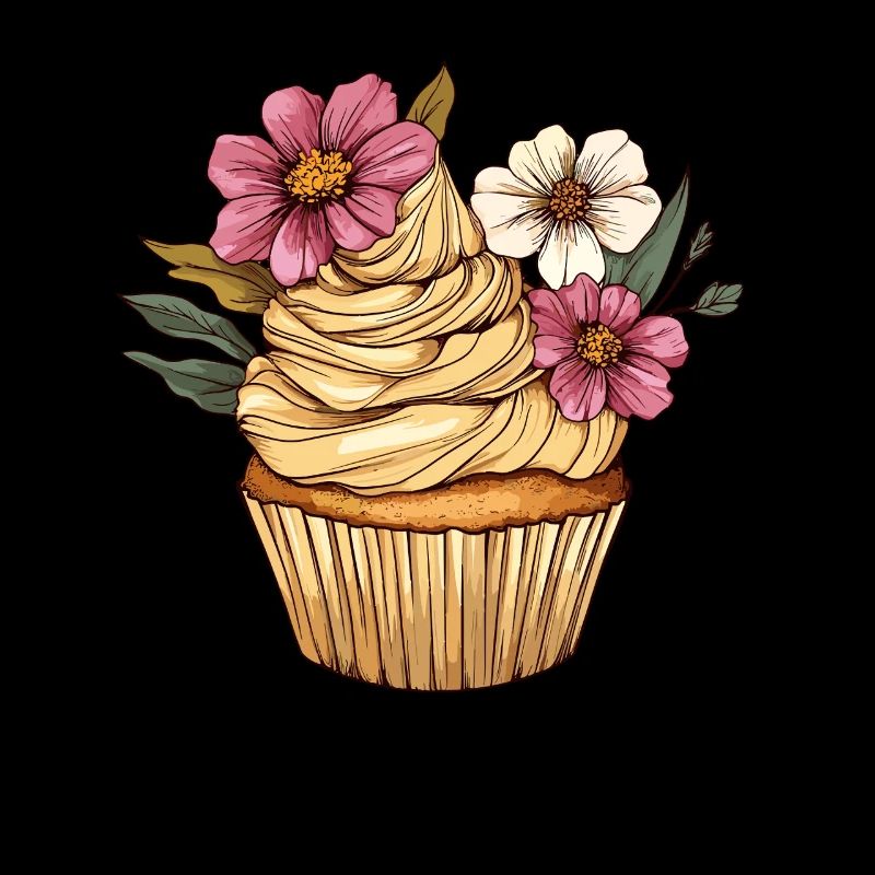 Cupcake mit Blütendekor