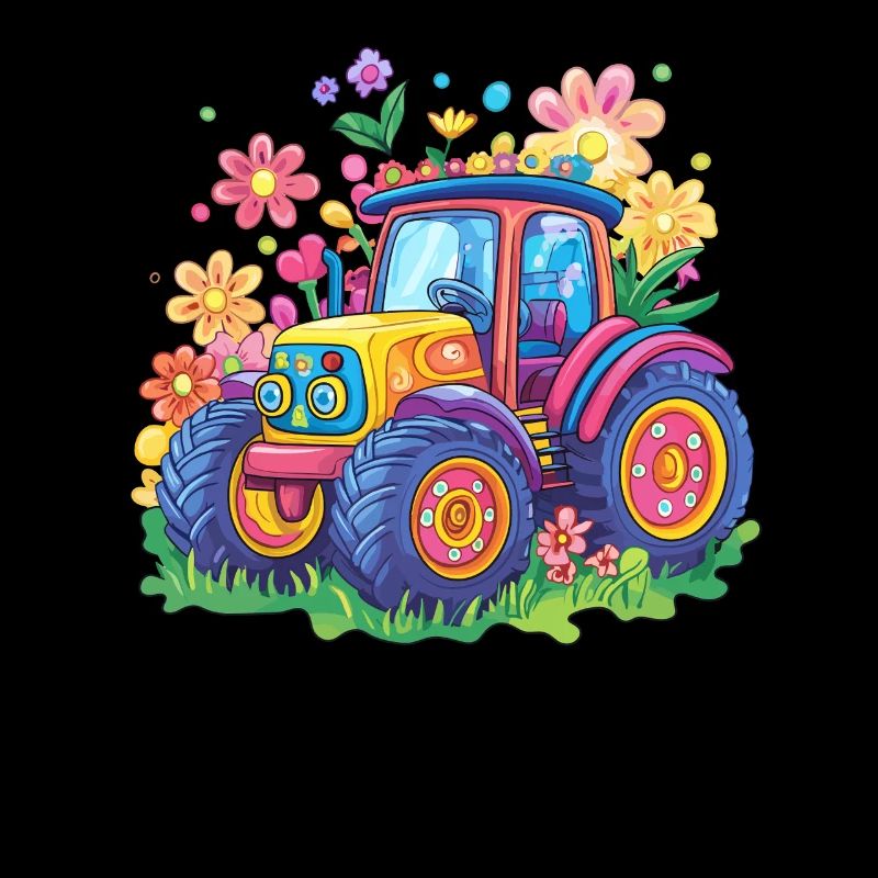 Bunter Blumen Traktor