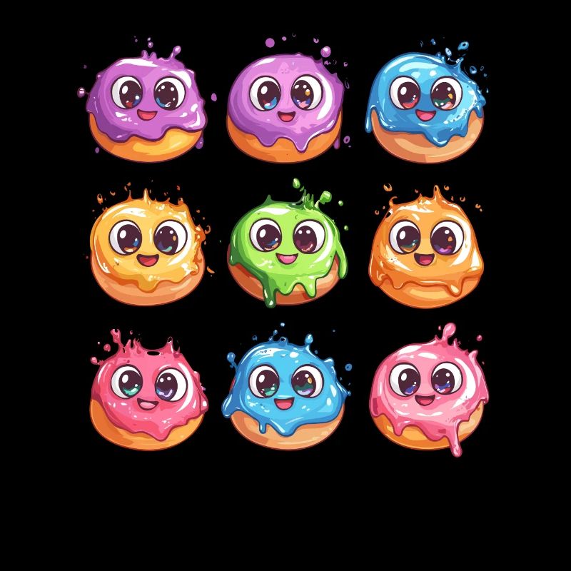 Bunte Donut Freunde