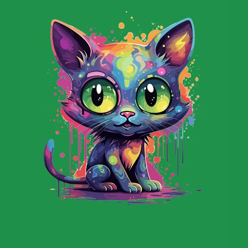 Bunte Neon Katze