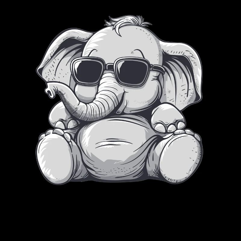 Cool elephant with sunglasses