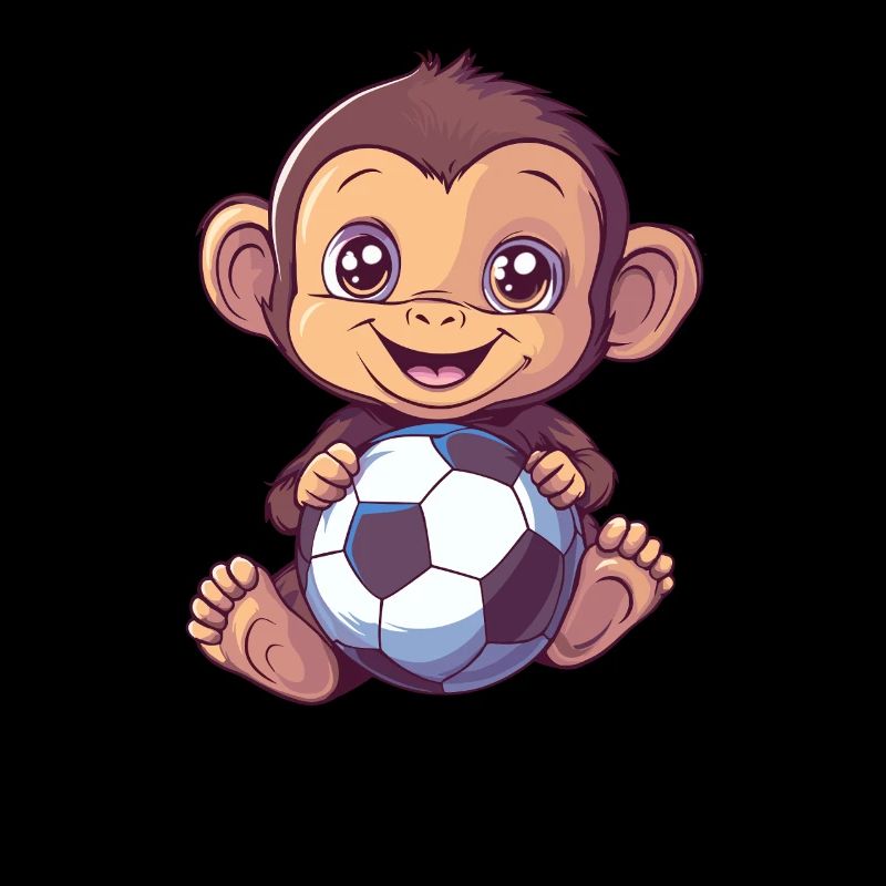 Affe mit Fußball
