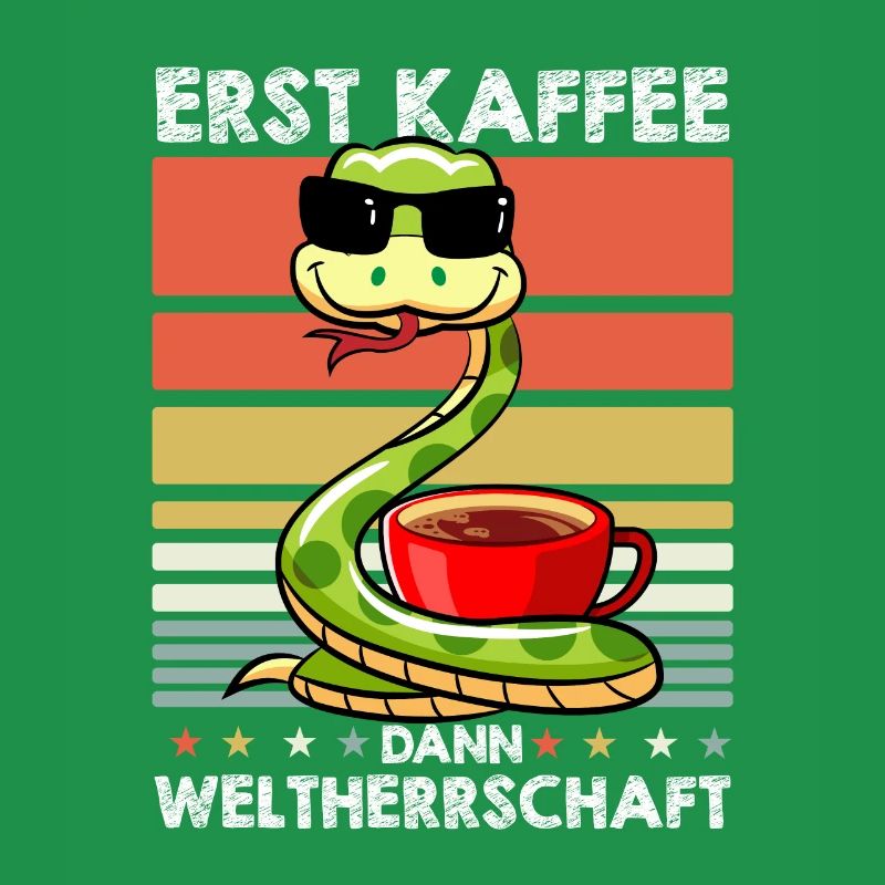 Schlange Sonnenbrille Kaffee