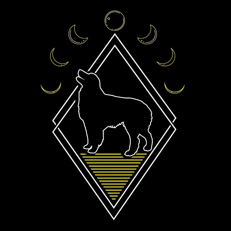 Australian Shepherd Abstrakt Moon Phases
