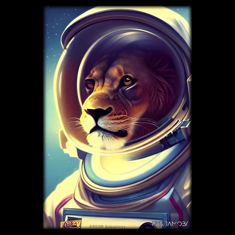 Leo Big Cat Astronaut Future Sci-Fi Technology