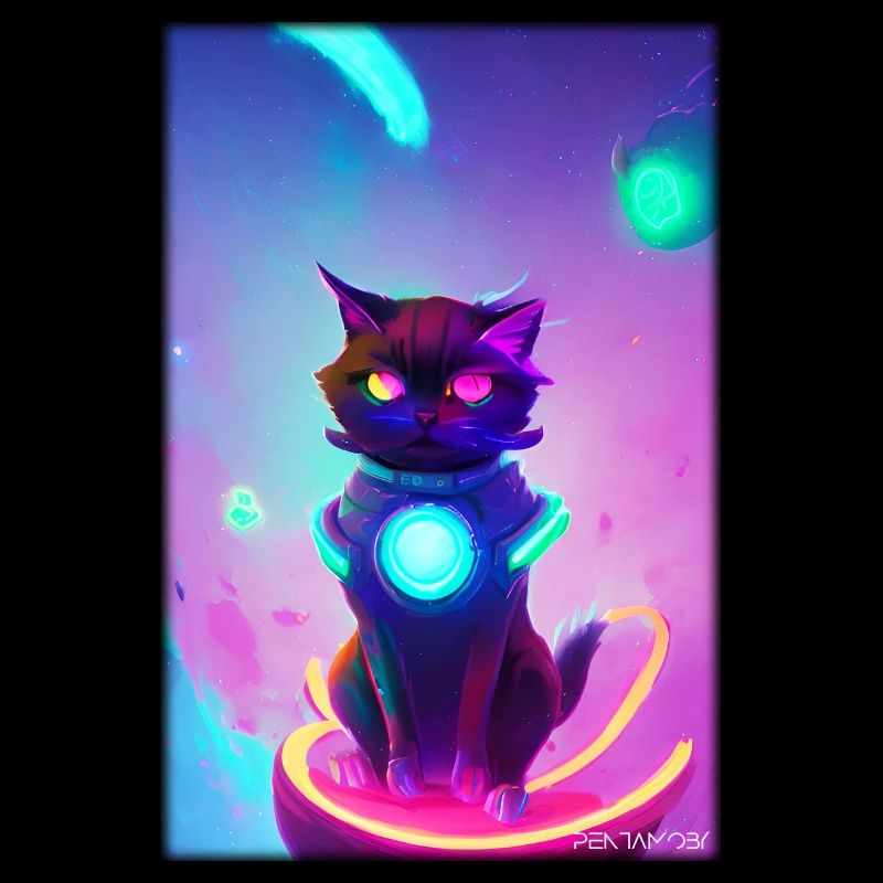 Space Cyber Cat Future Pet Cat Love